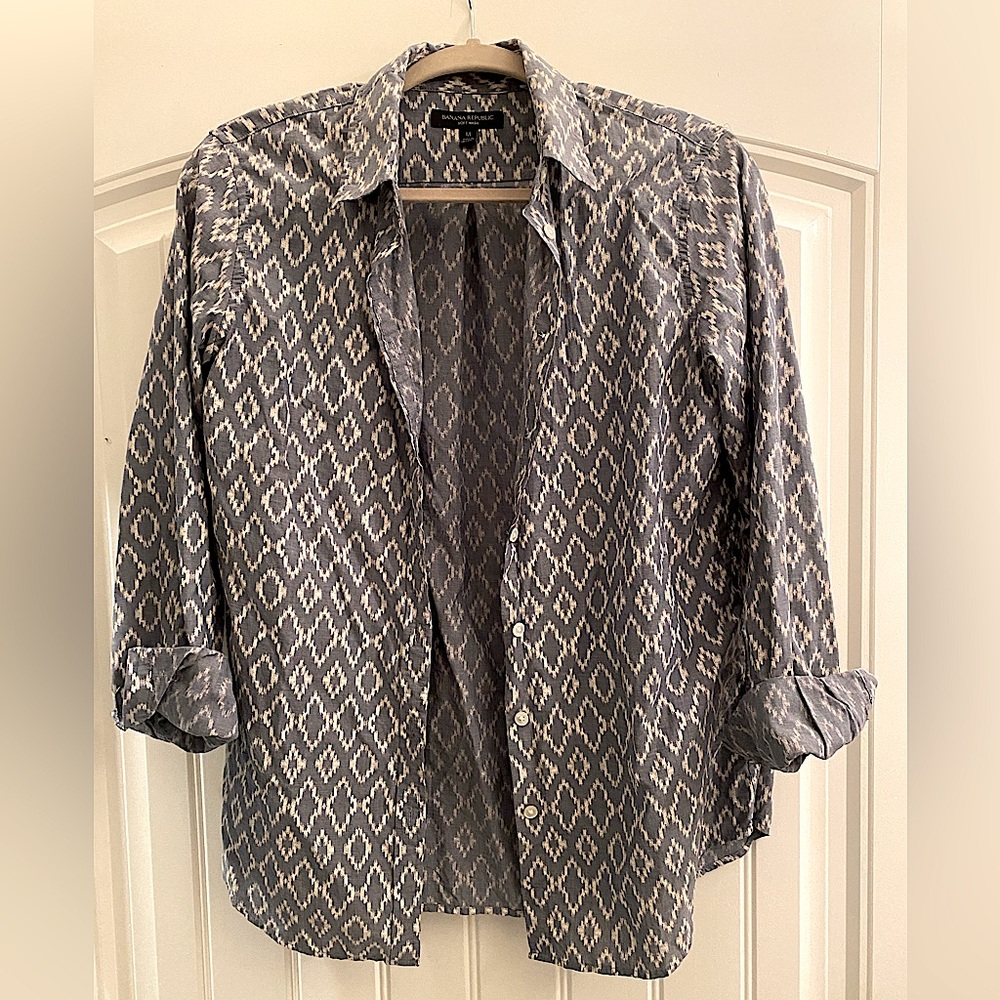 Linen blend Banana Republic button down oversized M